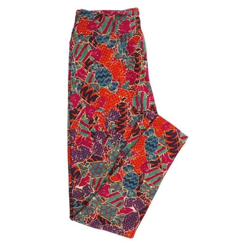 LuLaRoe One Size OS Wrapped Candy Sugar Sweet Multicolor OS-4397-H Buttery Soft Leggings fits Adults 2-10