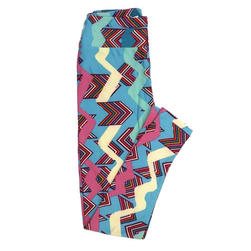 LuLaRoe One Size OS Chevrons Rainbow Zig Zag Stripe OS-4399-Z Buttery Soft Leggings fits Adults 2-10
