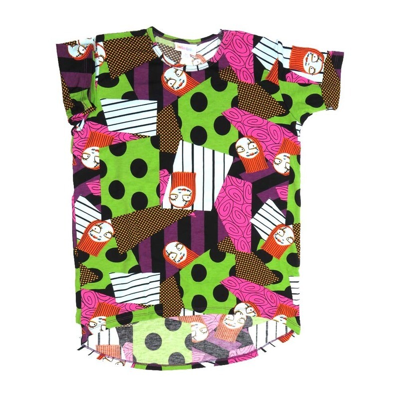 LuLaRoe Kids Gracie Size 10 (fits Unisex Kids 10-12) Disney Sally from Nightmare Before Christmas Purple WhiteBlack Green Stripe Polka Dot Unisex Short Sleeve Top GRACIE-10-B LuLaRoe Kids Gracie Size 10 (fits Unisex Kids 10-12) Disney Sally from Nightmare Before Christmas Purple WhiteBlack Green Stripe Polka Dot Unisex Short Sleeve Top GRACIE-10-B