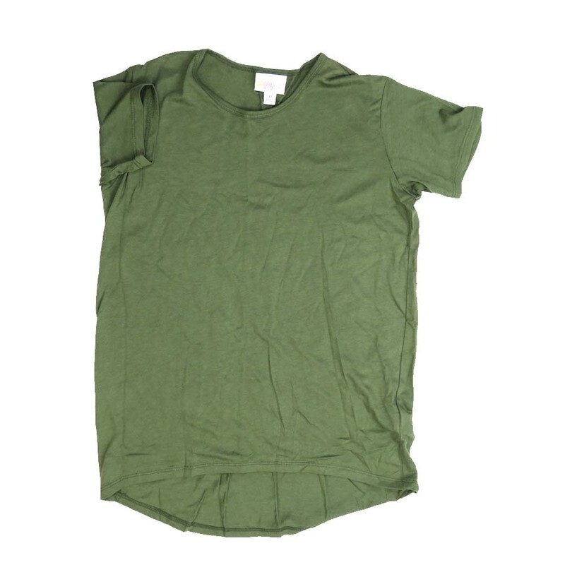 LuLaRoe Kids Gracie Size 10 (fits Unisex Kids 10-12) Solid Green Unisex Short Sleeve Top  GRACIE-10-G