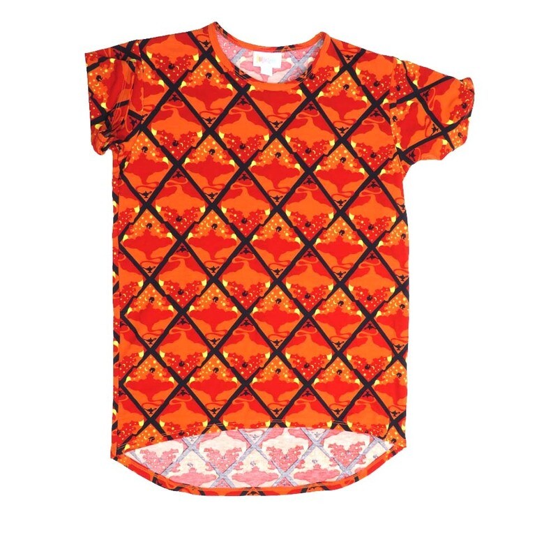 LuLaRoe Kids Gracie Size 12 (fits Unisex Kids 12-14) Disney Aladin's Genie Red Orange Yellow Unisex Short Sleeve Top GRACIE-12-D LuLaRoe Kids Gracie Size 12 (fits Unisex Kids 12-14) Disney Aladin's Genie Red Orange Yellow Unisex Short Sleeve Top GRACIE-12-D