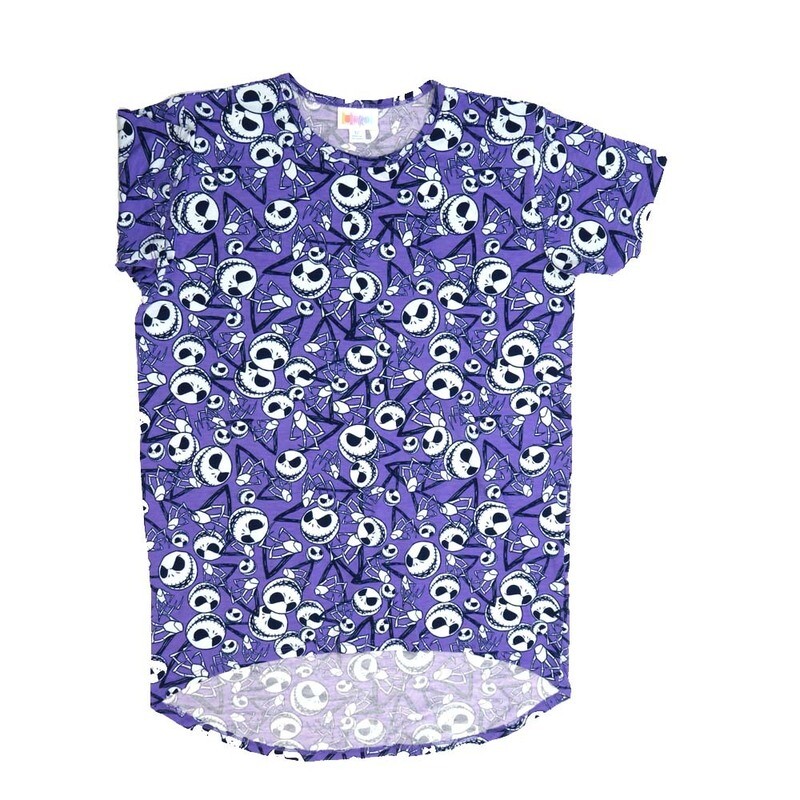 LuLaRoe Kids Gracie Size 12 (fits Unisex Kids 12-14) Disney Jack Skellington from Nightmare Before Christmas Geometric Black White Blue Unisex Short Sleeve Top GRACIE-12-A2 LuLaRoe Kids Gracie Size 12 (fits Unisex Kids 12-14) Disney Jack Skellington from Nightmare Before Christmas Geometric Black White Blue Unisex Short Sleeve Top GRACIE-12-A2