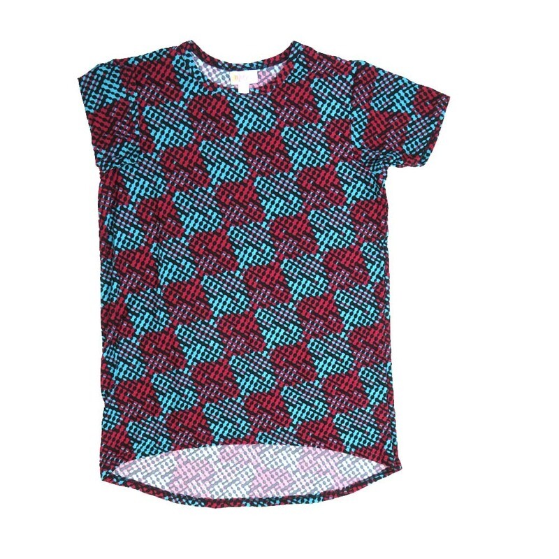 LuLaRoe Kids Gracie Size 12 (fits Unisex Kids 12-14) Geometric Checkerboard Polka Dot Red Gray Black Unisex Short Sleeve Top GRACIE-12-O LuLaRoe Kids Gracie Size 12 (fits Unisex Kids 12-14) Geometric Checkerboard Polka Dot Red Gray Black Unisex Short Sleeve Top GRACIE-12-O