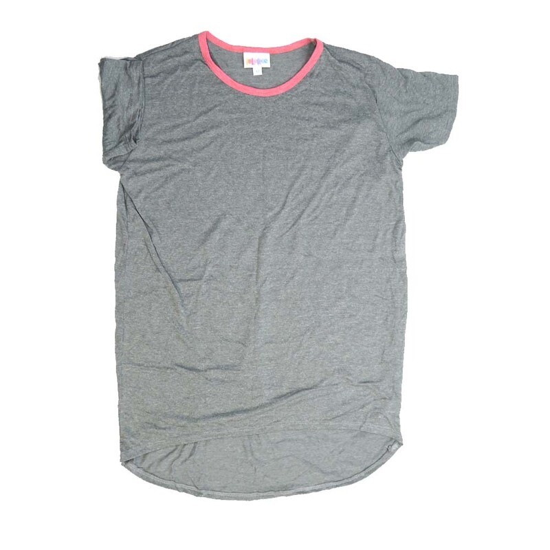 LuLaRoe Kids Gracie Size 12 (fits Unisex Kids 12-14) Solid Gray Unisex Short Sleeve Top  GRACIE-12-K