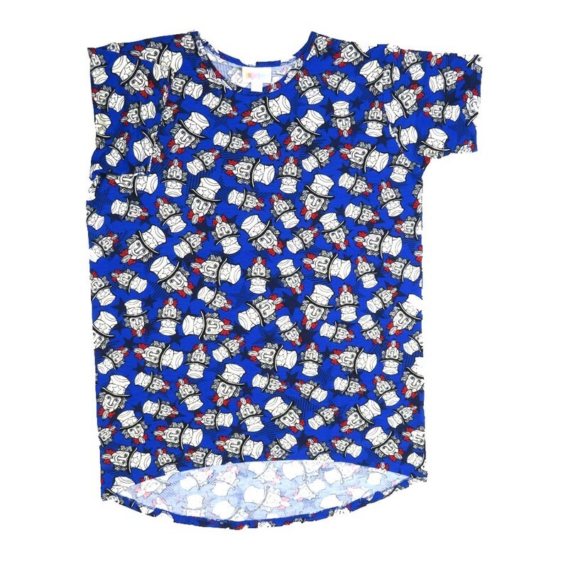 LuLaRoe Kids Gracie Size 14 (fits Unisex Kids 14-16) Americana USA Uncle Sam Blue Red White Black Unisex Short Sleeve Top GRACIE-14-H LuLaRoe Kids Gracie Size 14 (fits Unisex Kids 14-16) Americana USA Uncle Sam Blue Red White Black Unisex Short Sleeve Top GRACIE-14-H