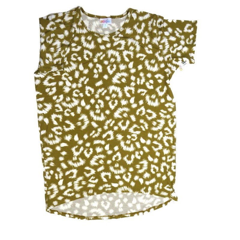 LuLaRoe Kids Gracie Size 14 (fits Unisex Kids 14-16) Animal Cheetah Green and White Leopard Print Unisex Short Sleeve Top GRACIE-14-S LuLaRoe Kids Gracie Size 14 (fits Unisex Kids 14-16) Animal Cheetah Green and White Leopard Print Unisex Short Sleeve Top GRACIE-14-S