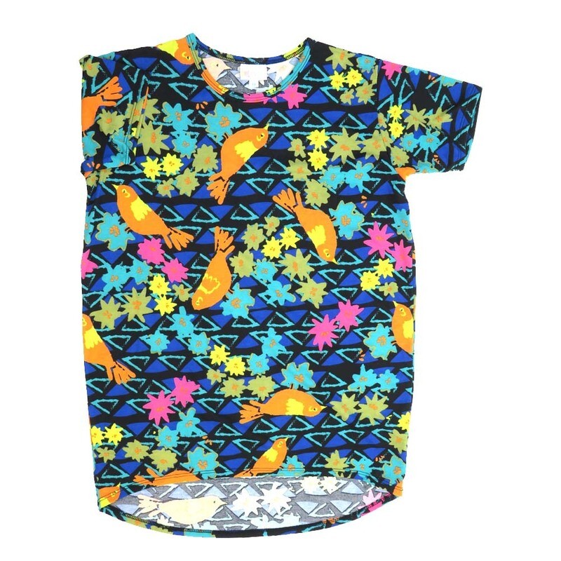 LuLaRoe Kids Gracie Size 14 (fits Unisex Kids 14-16) Birds Flowers Triangle Green Black Blue Beige Pink Unisex Short Sleeve Top GRACIE-14-F LuLaRoe Kids Gracie Size 14 (fits Unisex Kids 14-16) Birds Flowers Triangle Green Black Blue Beige Pink Unisex Short Sleeve Top GRACIE-14-F