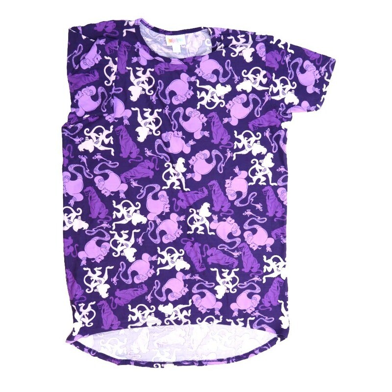 LuLaRoe Kids Gracie Size 14 (fits Unisex Kids 14-16) Disney Aladins Apu Genie Rajah Blue Purple Light Turquoise Unisex Short Sleeve Top GRACIE-14-V LuLaRoe Kids Gracie Size 14 (fits Unisex Kids 14-16) Disney Aladins Apu Genie Rajah Blue Purple Light Turquoise Unisex Short Sleeve Top GRACIE-14-V