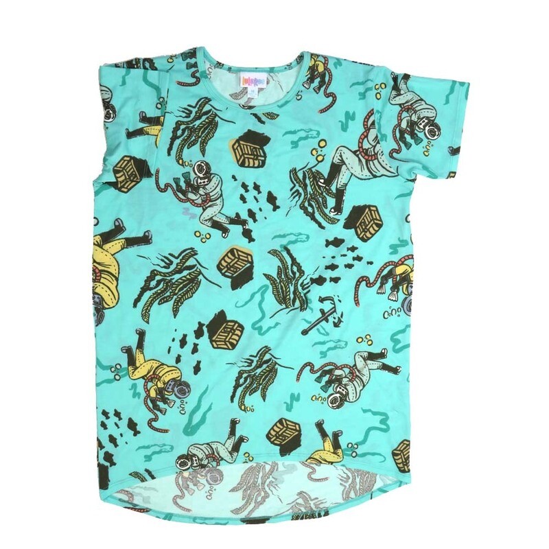 LuLaRoe Kids Gracie Size 14 (fits Unisex Kids 14-16) Undersea Scuba Treasure Chest Diving Anchor Gray Red Green Black Unisex Short Sleeve Top GRACIE-14-K LuLaRoe Kids Gracie Size 14 (fits Unisex Kids 14-16) Undersea Scuba Treasure Chest Diving Anchor Gray Red Green Black Unisex Short Sleeve Top GRACIE-14-K