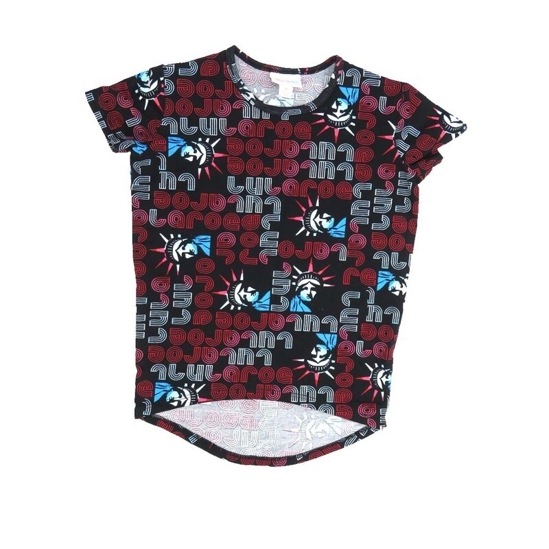LuLaRoe Kids Gracie Size 04 (fits Unisex Kids 4-6) Americana USA Staure of Liberty LULAROE Black Red Whtie Blue Unisex Short Sleeve Top GRACIE-04-D LuLaRoe Kids Gracie Size 04 (fits Unisex Kids 4-6) Americana USA Staure of Liberty LULAROE Black Red Whtie Blue Unisex Short Sleeve Top GRACIE-04-D