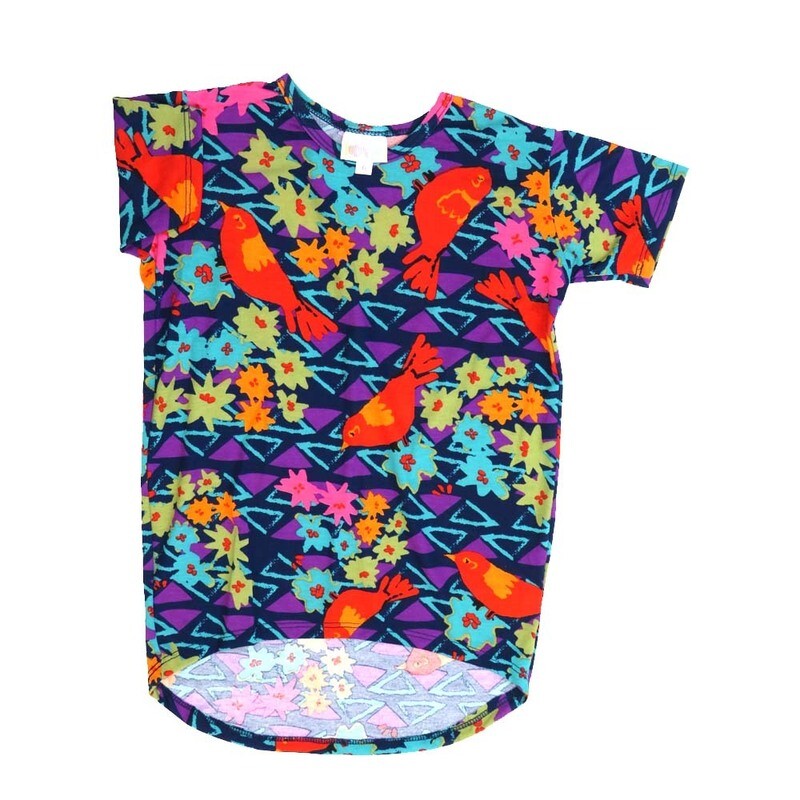 LuLaRoe Kids Gracie Size 06 (fits Unisex Kids 6-8) Birds Flowers Triangle Blue Orange Beige Pink Unisex Short Sleeve Top GRACIE-06-B LuLaRoe Kids Gracie Size 06 (fits Unisex Kids 6-8) Birds Flowers Triangle Blue Orange Beige Pink Unisex Short Sleeve Top GRACIE-06-B