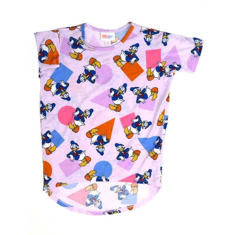 LuLaRoe Kids Gracie Size 06 (fits Unisex Kids 6-8) Disney Donald Duck Chilling Circles Squares Triangles Light Blue White Green Black Blue Unisex Short Sleeve Top GRACIE-06-E LuLaRoe Kids Gracie Size 06 (fits Unisex Kids 6-8) Disney Donald Duck Chilling Circles Squares Triangles Light Blue White Green Black Blue Unisex Short Sleeve Top GRACIE-06-E