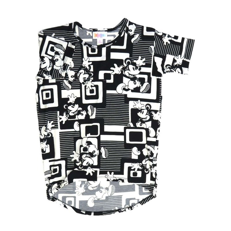 LuLaRoe Kids Gracie Size 06 (fits Unisex Kids 6-8) Disney Mickey Mouse Excited Black White Stripe Unisex Short Sleeve Top GRACIE-06-D LuLaRoe Kids Gracie Size 06 (fits Unisex Kids 6-8) Disney Mickey Mouse Excited Black White Stripe Unisex Short Sleeve Top GRACIE-06-D