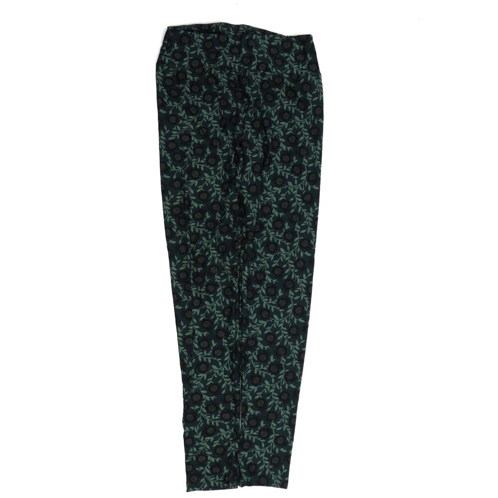LuLaRoe One Size OS Floral Black Gray OS-4419-M  Buttery Soft Womens Leggings fits Adults 2-10