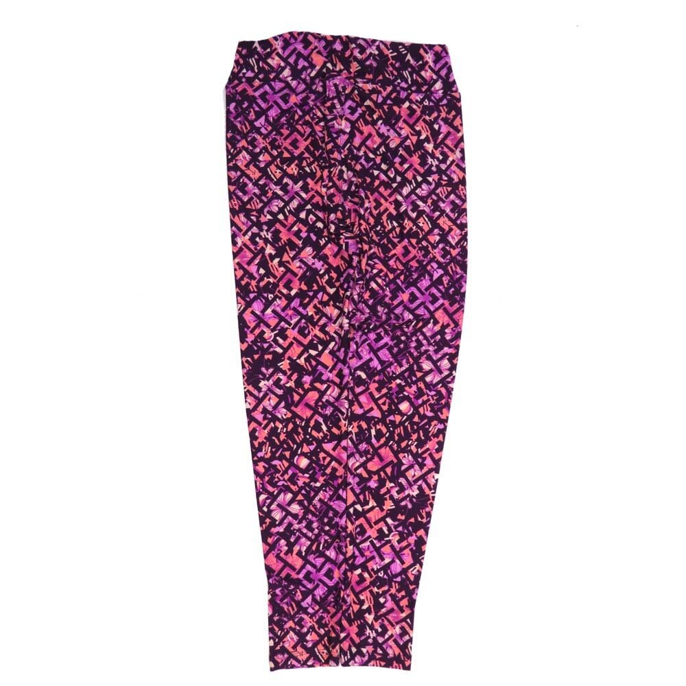 LuLaRoe One Size OS Floral Geometric Maze OS-4419-ZI  Buttery Soft Womens Leggings fits Adults 2-10