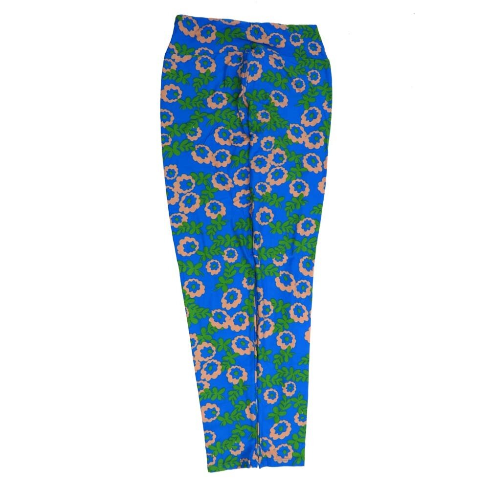 LuLaRoe One Size OS Floral Blue Green OS-4420-P  Buttery Soft Womens Leggings fits Adults 2-10
