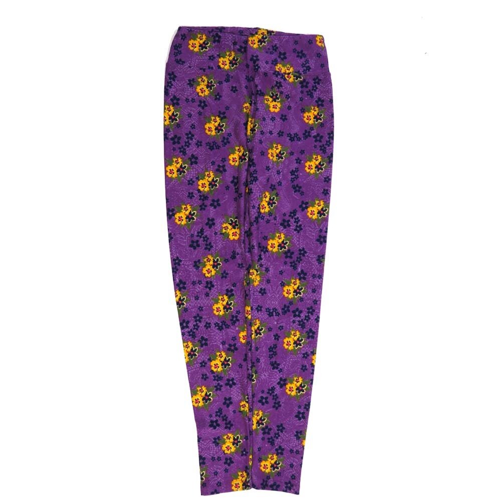 LuLaRoe One Size OS Floral OS-4421-ZA  Buttery Soft Womens Leggings fits Adults 2-10