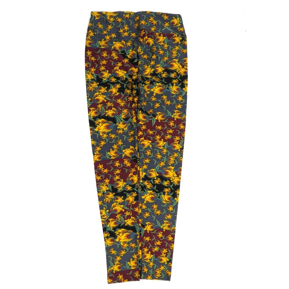 LuLaRoe One Size OS Floral OS-4421-ZB  Buttery Soft Womens Leggings fits Adults 2-10