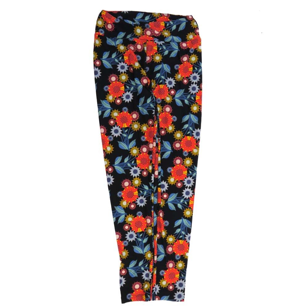 LuLaRoe One Size OS Floral Polka Dot Black Blue Red OS-4421-ZG  Buttery Soft Womens Leggings fits Adults 2-10