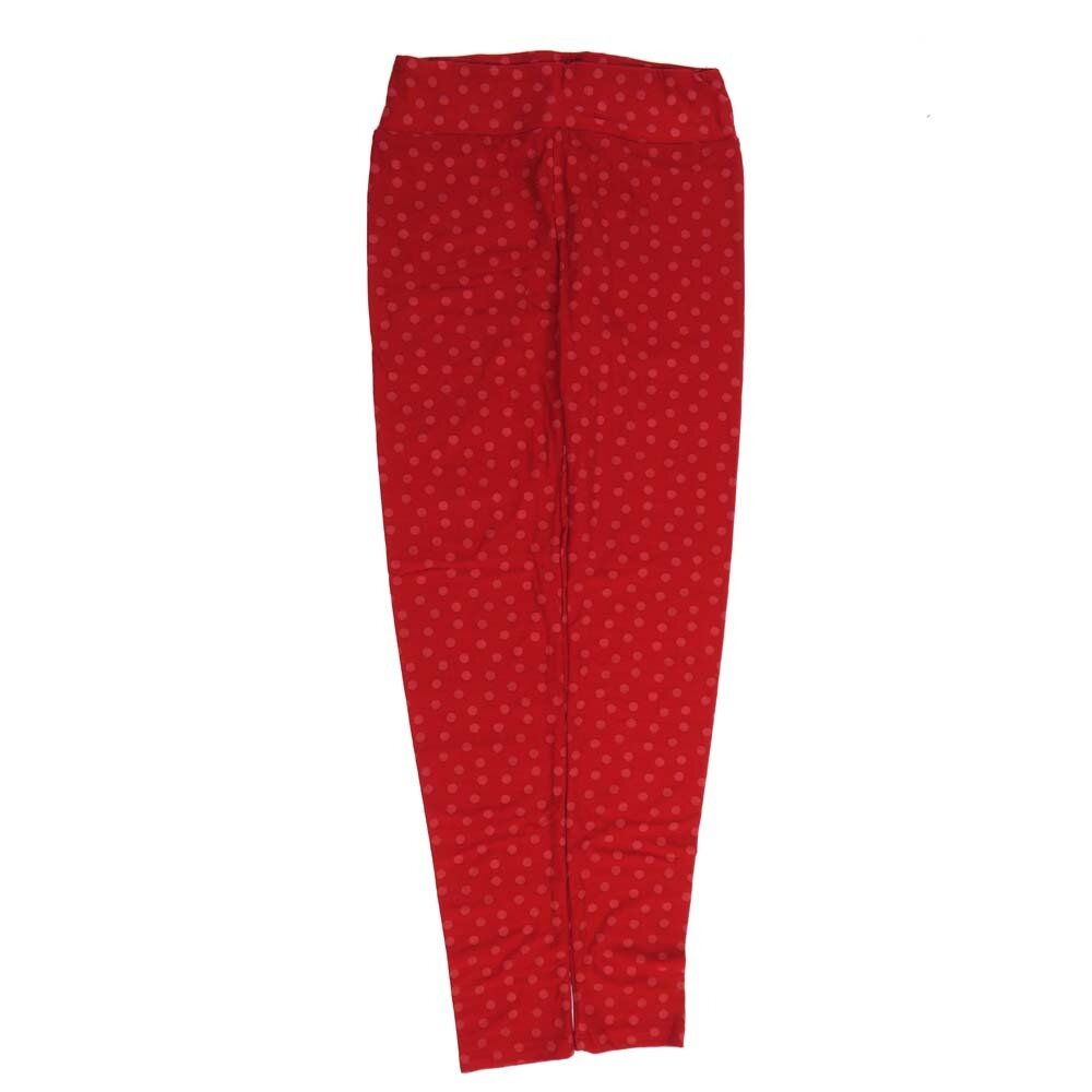 LuLaRoe One Size OS Polka Dot Red on Red OS-4422-A2 Buttery Soft Womens Leggings fits Adults 2-10