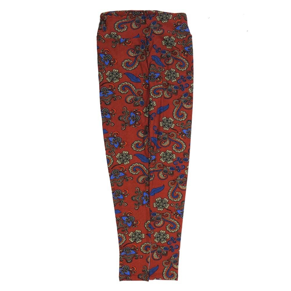 LuLaRoe One Size OS Paisley Floral REd Blue Black Mint OS-4422-Z  Buttery Soft Womens Leggings fits Adults 2-10