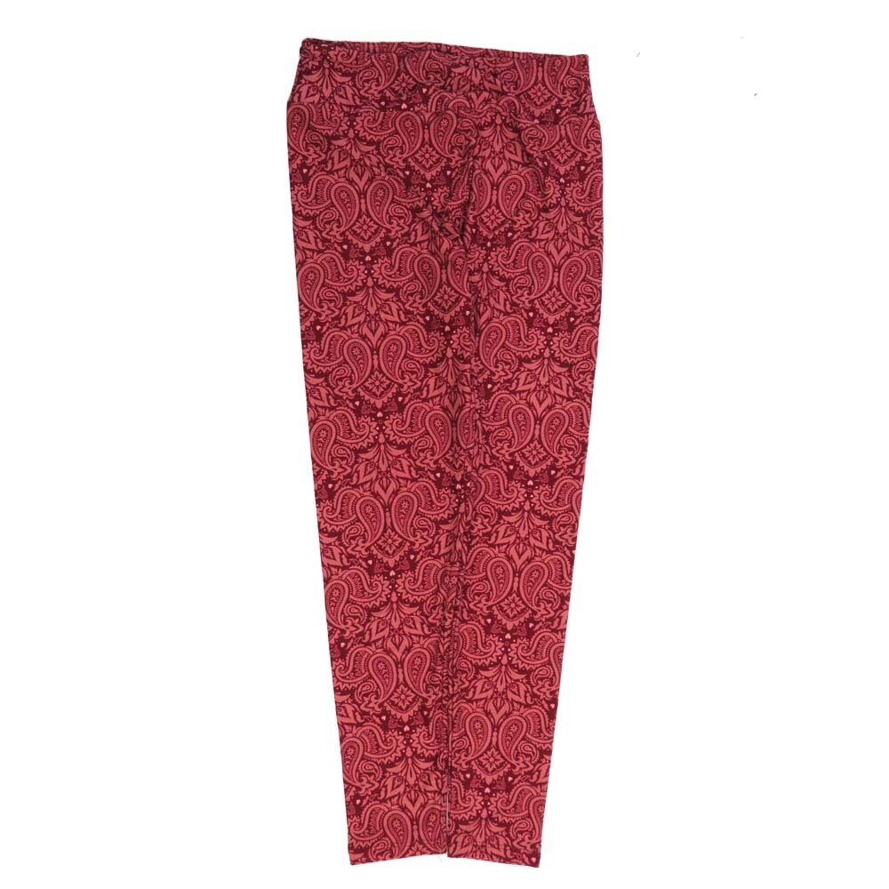 LuLaRoe One Size OS Paisley Red Pink OS-4423-K  Buttery Soft Womens Leggings fits Adults 2-10