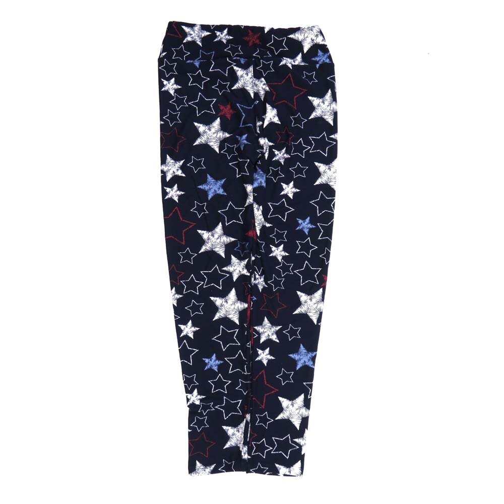 LuLaRoe One Size OS Americana USA Stars Blue White Red OS-4423-Z  Buttery Soft Womens Leggings fits Adults 2-10