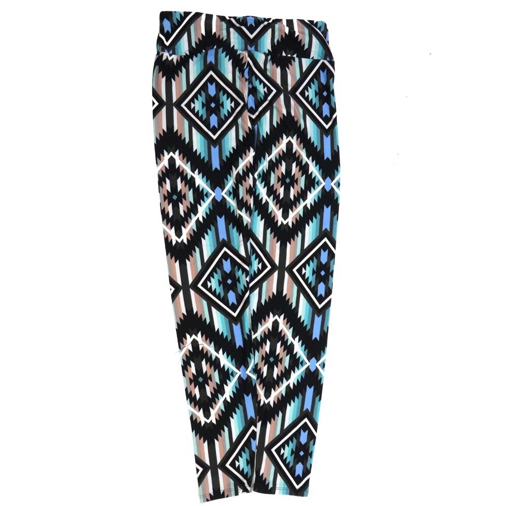 LuLaRoe One Size OS Trippy 70s Psychedlic Stripe Black White Blue Pink OS-4424-V Buttery Soft Womens Leggings fits Adults 2-10