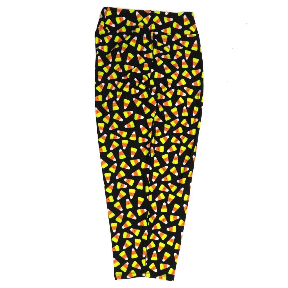 LuLaRoe One Size OS Halloween Candy Corn Black White Yellow Orange OS-4424-ZL  Buttery Soft Womens Leggings fits Adults 2-10