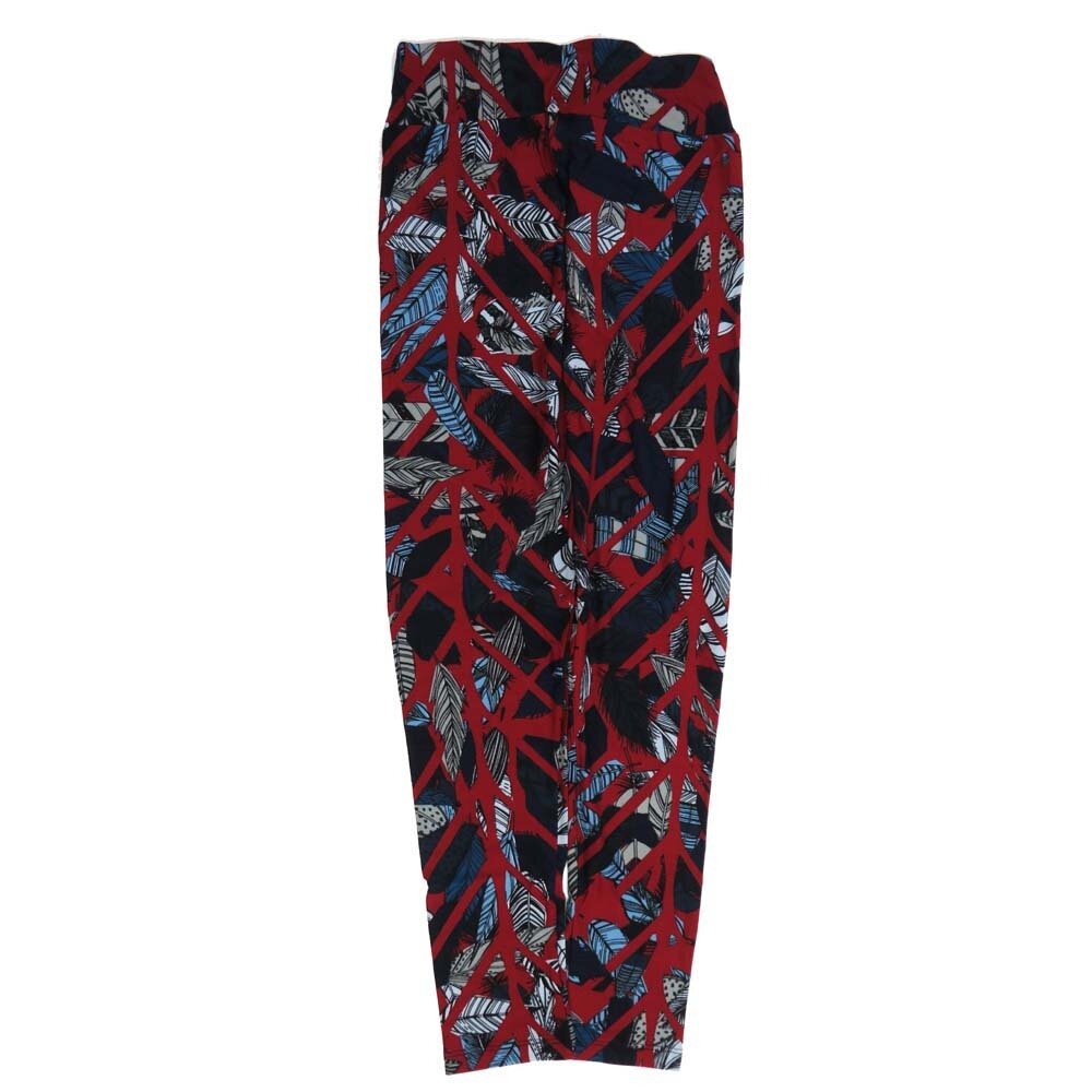 LuLaRoe One Size OS Feathers Geometric Magenta Blue Purple White Black OS-4425-Z  Buttery Soft Womens Leggings fits Adults 2-10