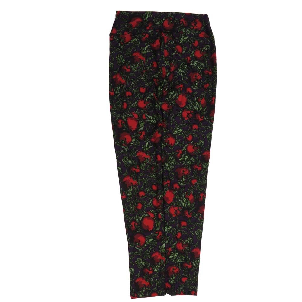 LuLaRoe One Size OS Tomatoes on the Vine Blue Red Green OS-4425-ZD  Buttery Soft Womens Leggings fits Adults 2-10