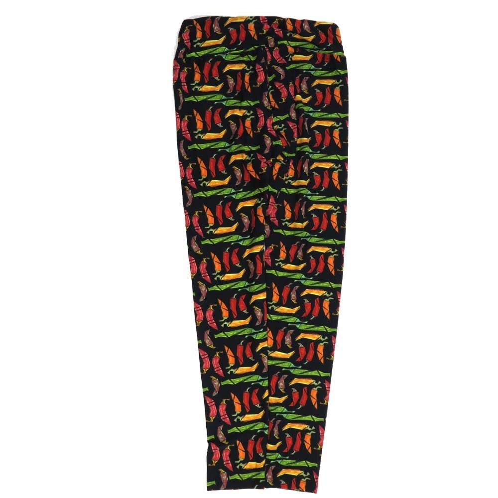 LuLaRoe One Size OS Hot Peppers Cayenne Black Red Green OS-4425-ZL  Buttery Soft Womens Leggings fits Adults 2-10