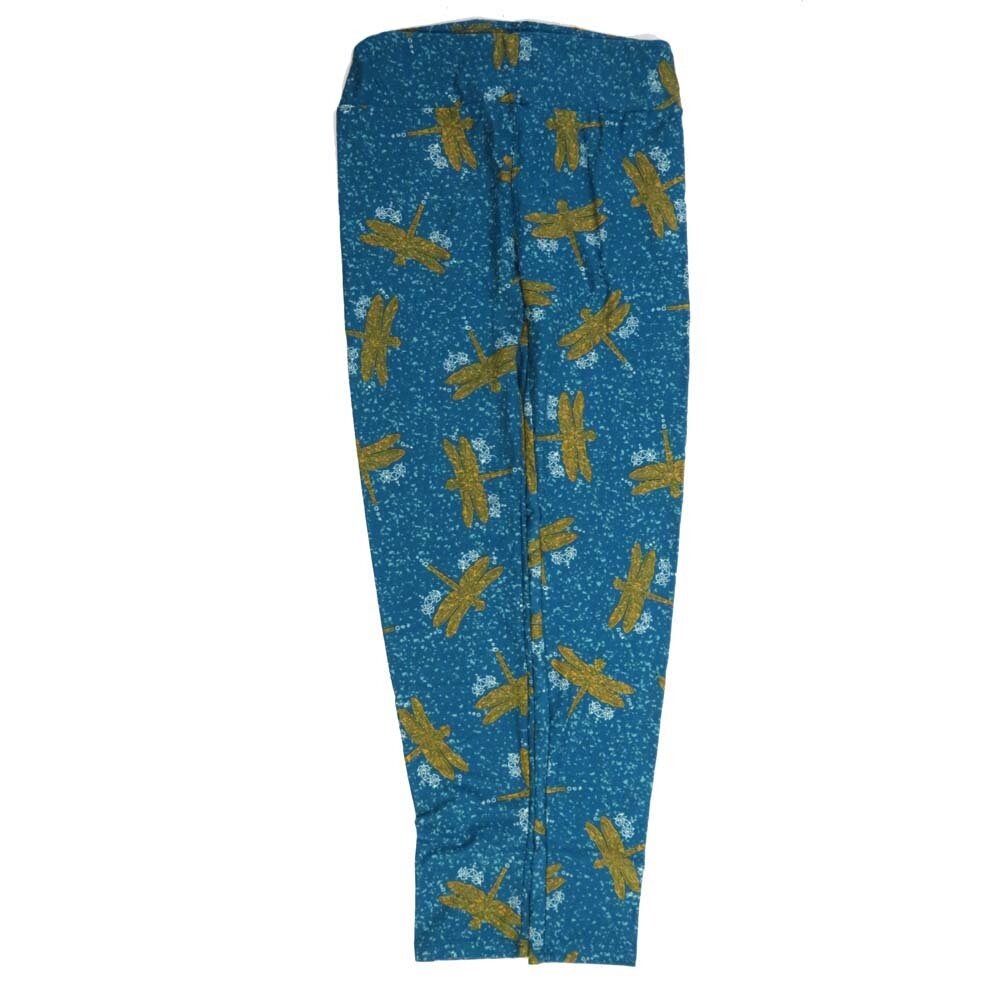 LuLaRoe One Size OS Dragonflies Blue Green OS-4426-O  Buttery Soft Womens Leggings fits Adults 2-10