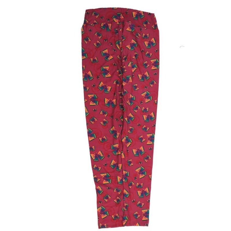 LuLaRoe One Size OS Butterflies Pink Blue Green OS-4426-G  Buttery Soft Womens Leggings fits Adults 2-10