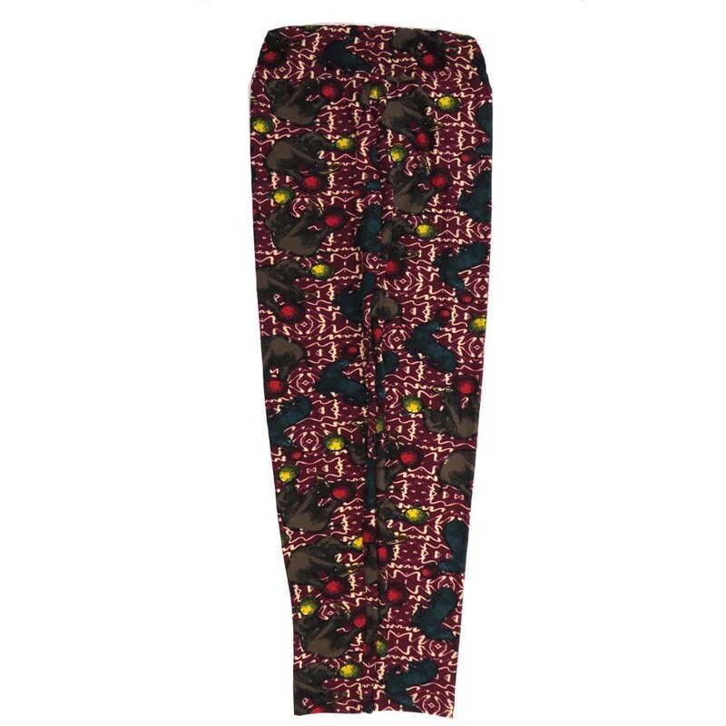 LuLaRoe One Size OS Elephants Balancing Ball Geometric Black White Red Yellow OS-4426-Q  Buttery Soft Womens Leggings fits Adults 2-10