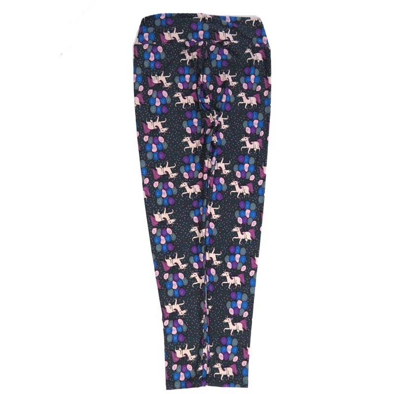 LuLaRoe One Size OS Unicorns Ballons Polka Dots Black Purple Blue Pink OS-4426-E  Buttery Soft Womens Leggings fits Adults 2-10