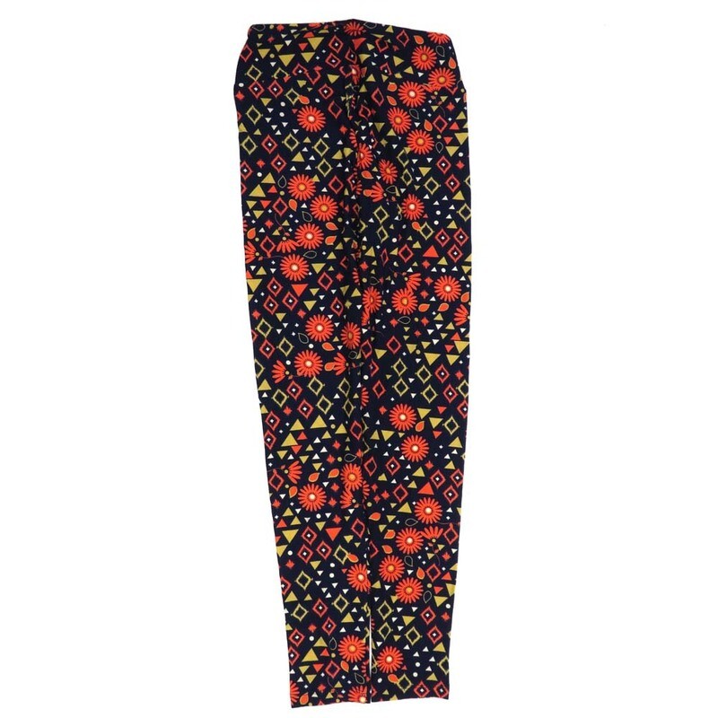 LuLaRoe One Size OS Daisies Diamonds Triangles OS-4421-L  Buttery Soft Womens Leggings fits Adults 2-10