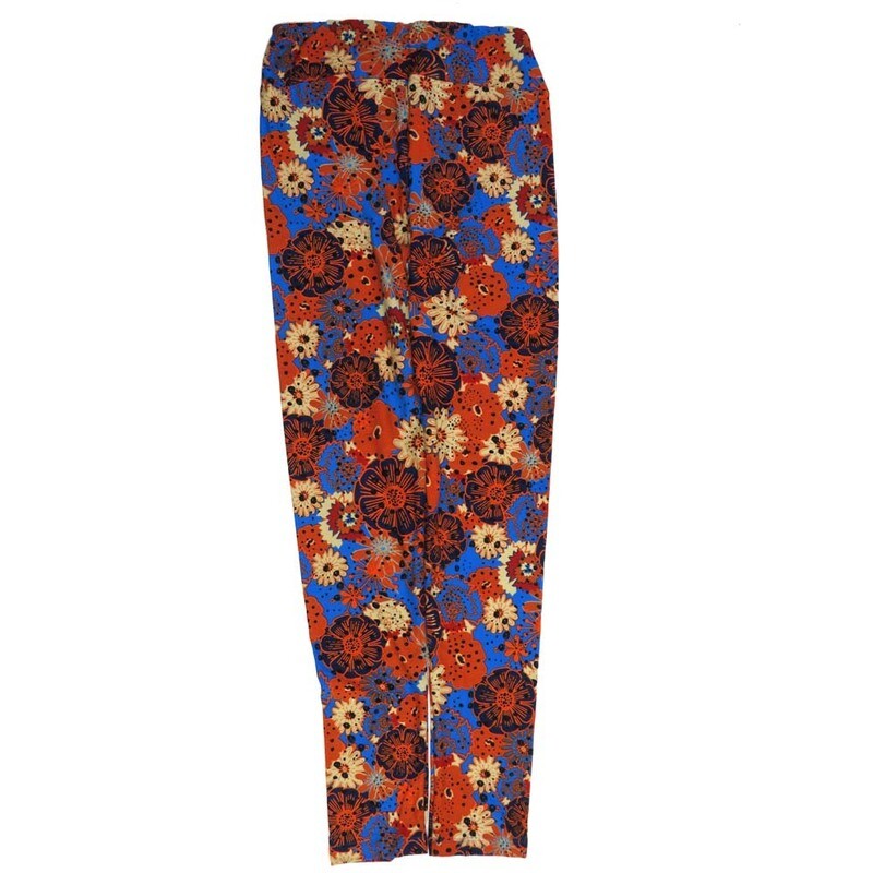 LuLaRoe One Size OS Floral Blue Red Black Mint Green OS-4420-L2  Buttery Soft Womens Leggings fits Adults 2-10