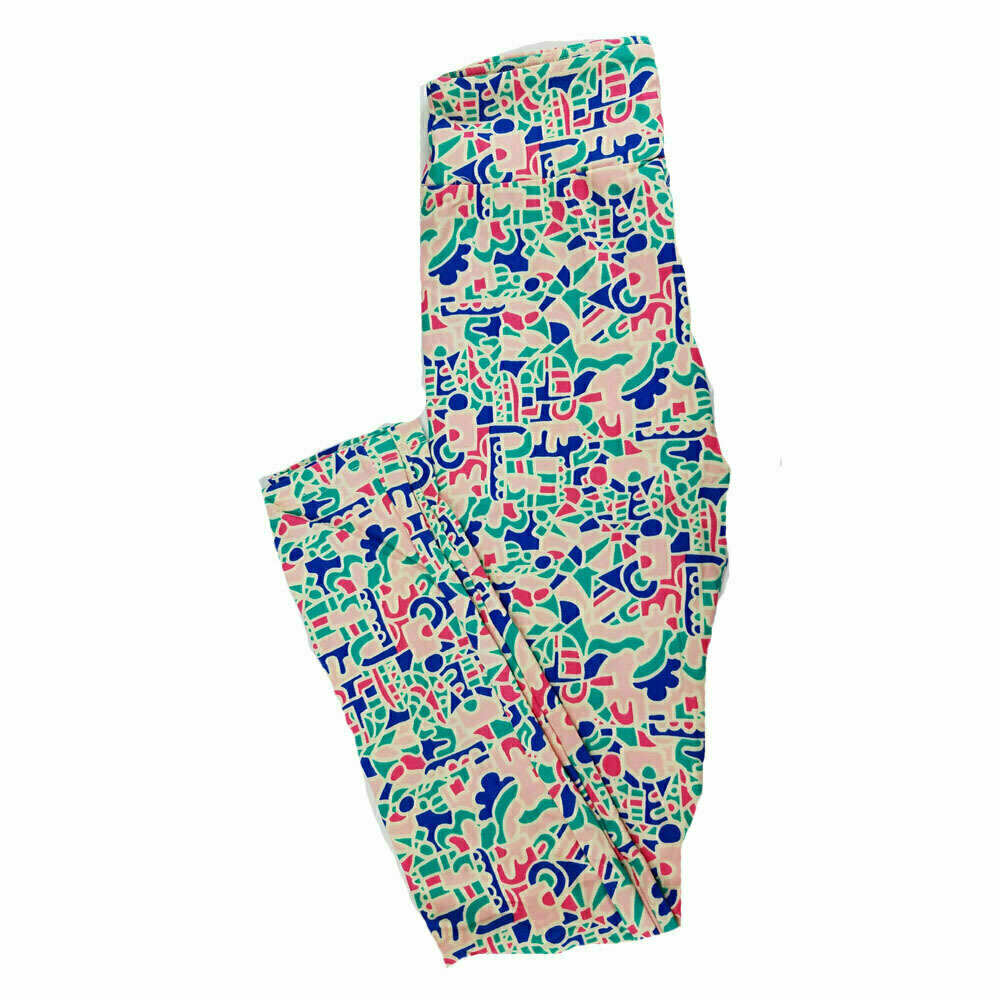 LuLaRoe Tween Floral Geometric fits Adult Leggings Adult Sizes 00-0