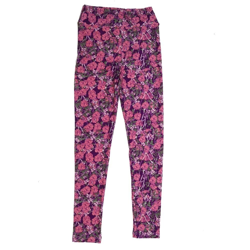 LuLaRoe Tween Roses Leggings fits Adult sizes 00-0 TWEEN-3392-I