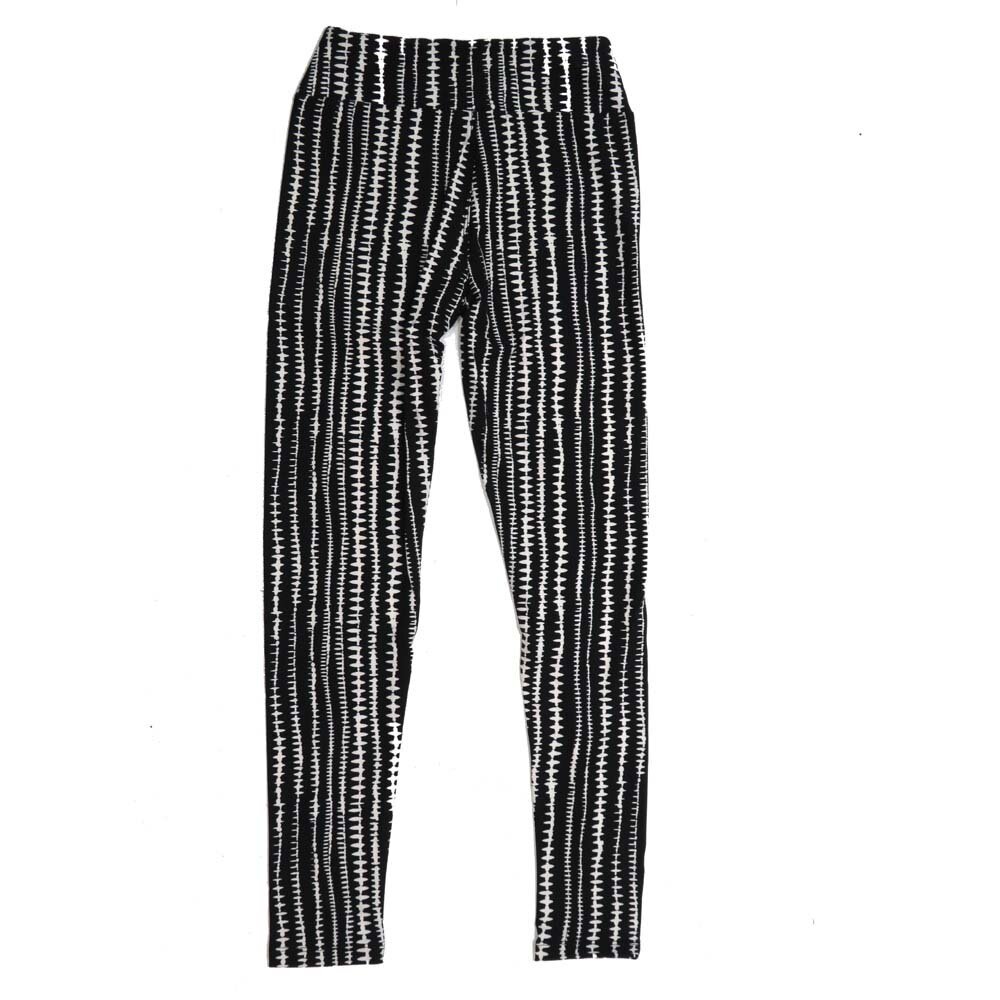LuLaRoe Tween Stripe Black White Hashmark Leggings fits Adult sizes 00-0 TWEEN-3387-B7
