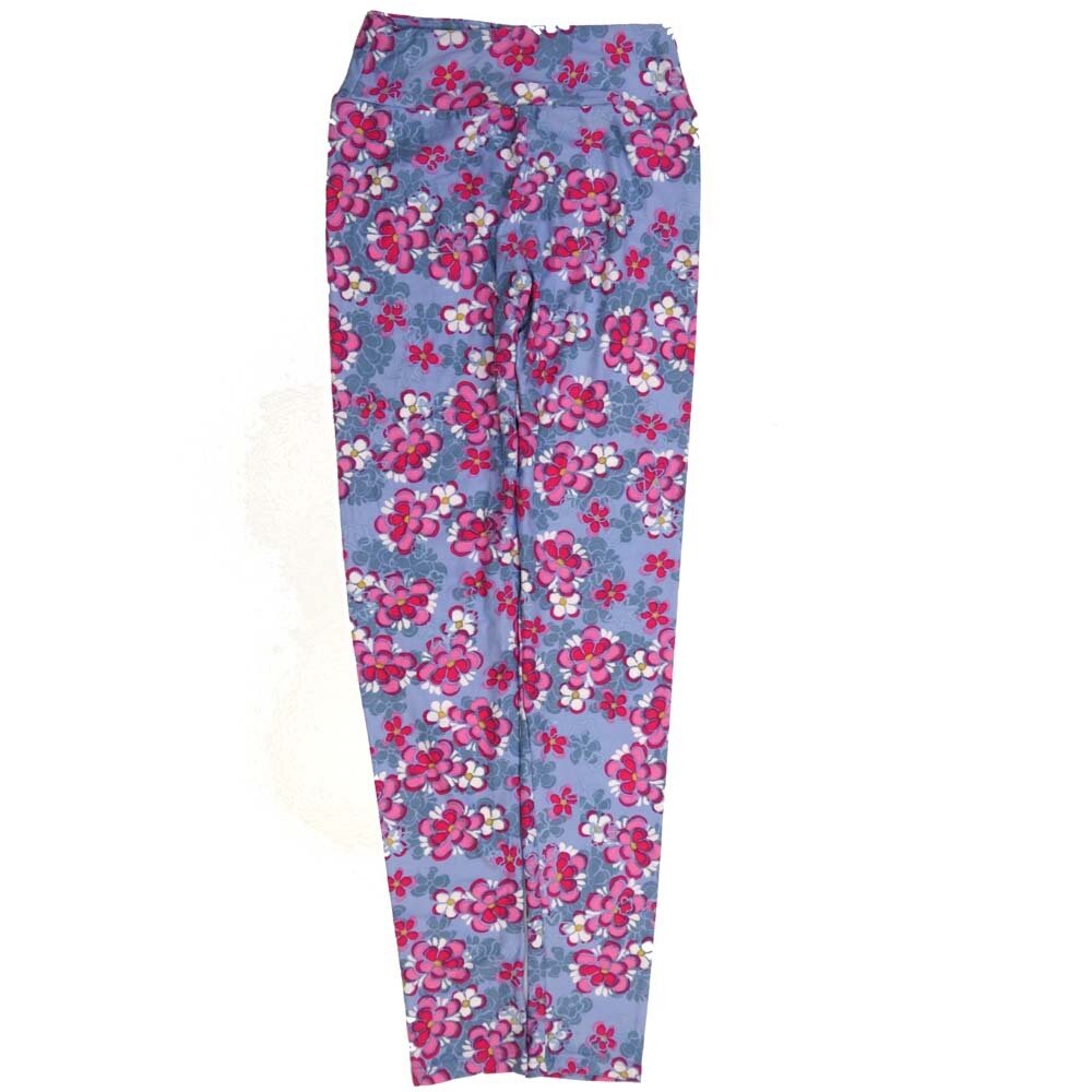 LuLaRoe Tween Floral Blue Purple Pink White Leggings fits Adult sizes 00-0 TWEEN-3401-U