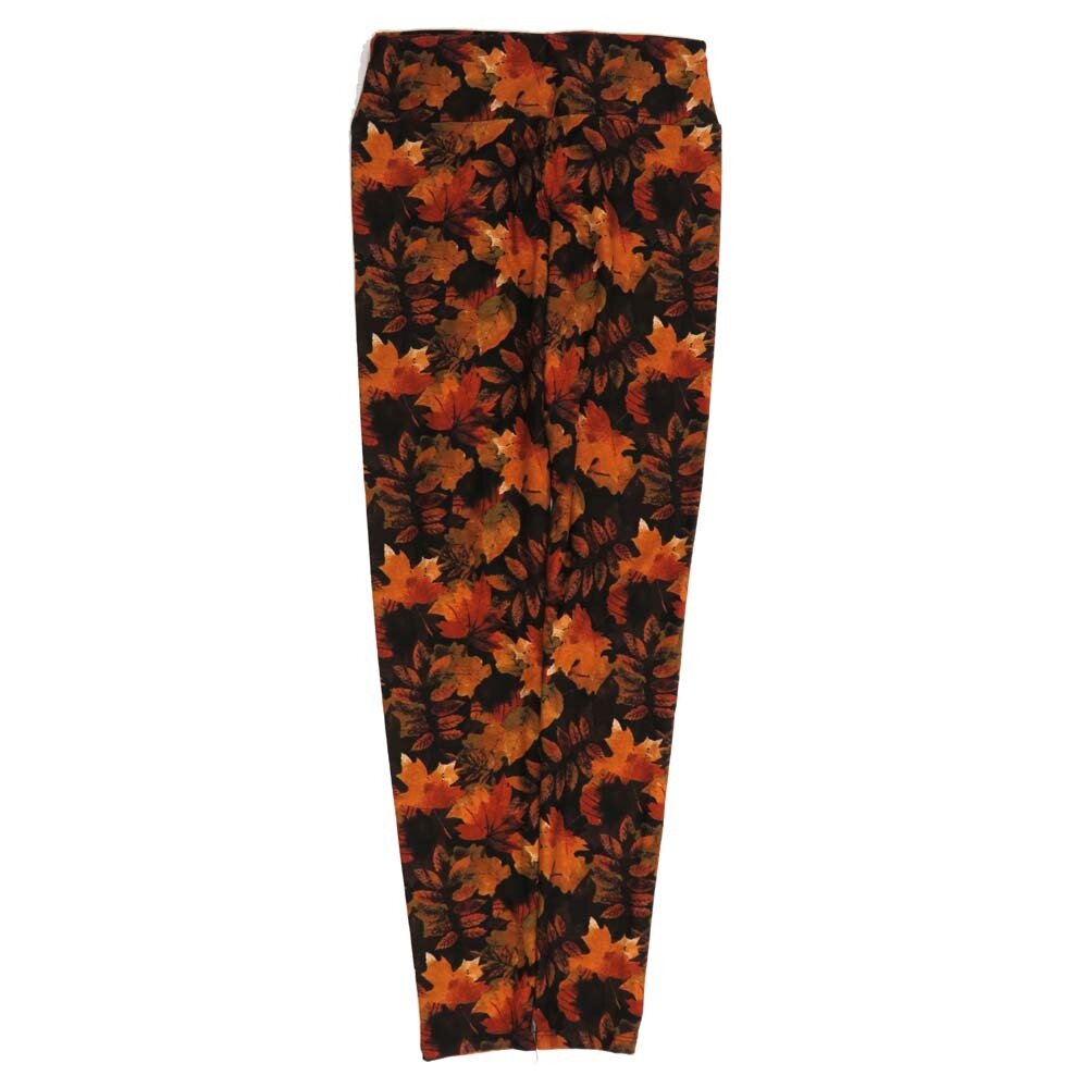 LuLaRoe Tween Leaves Foliage Black Green Brown Red Leggings fits Adult sizes 00-0 TWEEN-3402-ZH