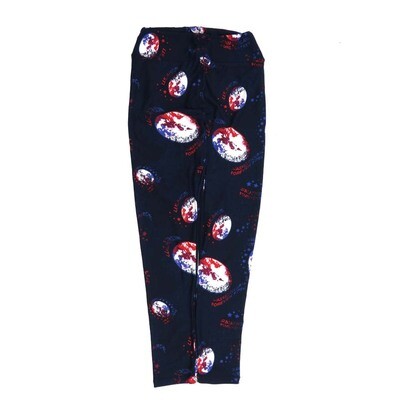 LuLaRoe One Size OS Americana USA Earth Blue White Red OS-4423-ZC  Buttery Soft Womens Leggings fits Adults 2-10