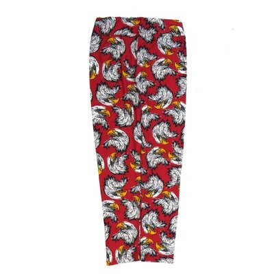 LuLaRoe One Size OS Americana USA Bald Eagle Red White Yellow Black OS-4423-ZF  Buttery Soft Womens Leggings fits Adults 2-10
