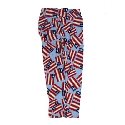 LuLaRoe One Size OS Americana USA Flag Stars and Stripes Blue Red White OS-4423-P  Buttery Soft Womens Leggings fits Adults 2-10