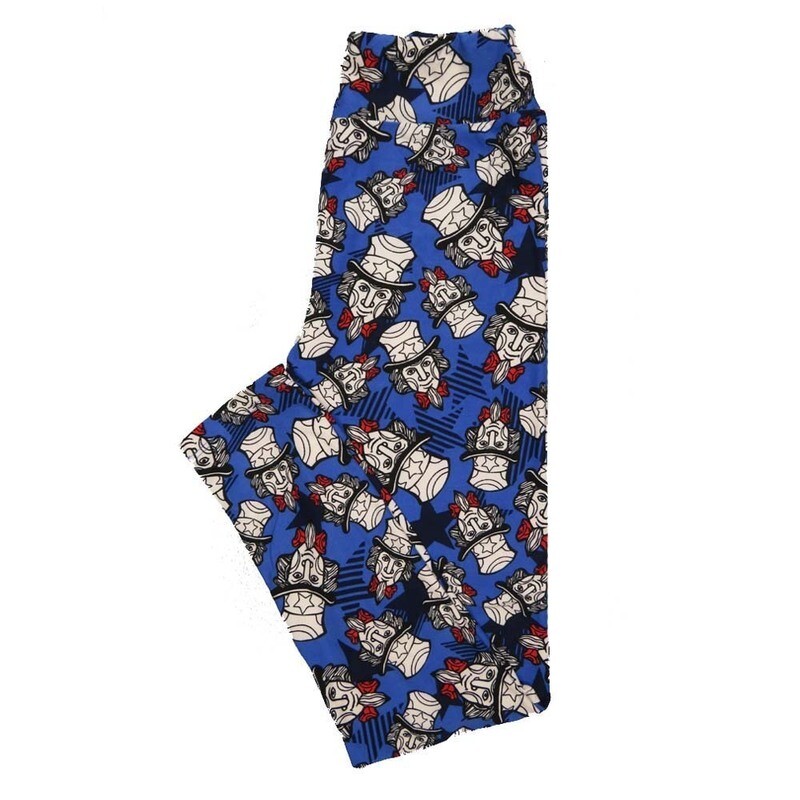 LuLaRoe Tween Americana USA Uncle Same Stars Stripes Leggings fits Adult Adult Sizes 00-0