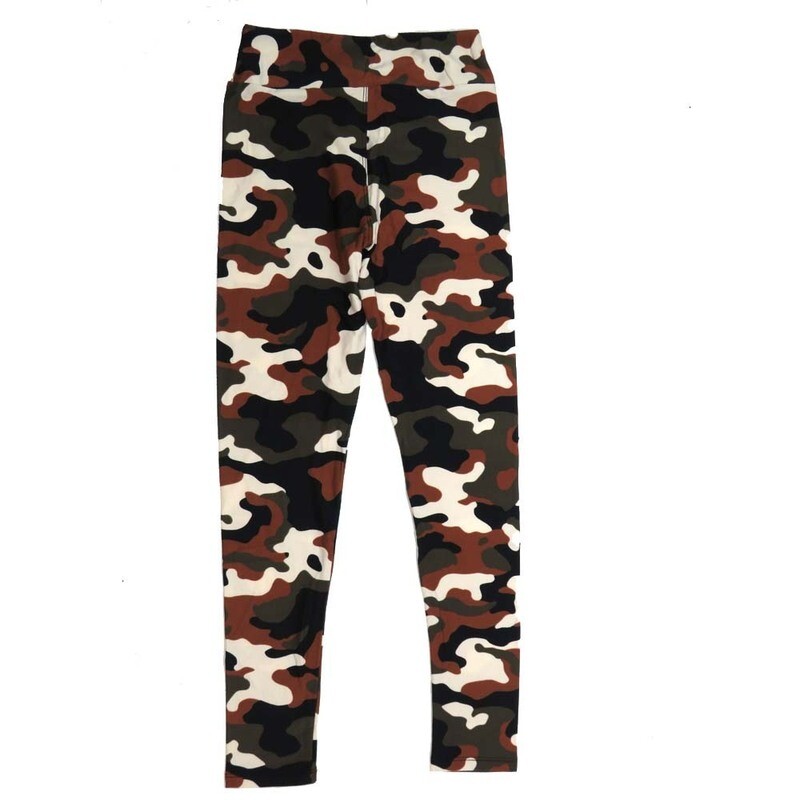 LuLaRoe Tween Camoflage Dark Light Brown Tan Leggings fits Adult sizes 00-0 TWEEN-3389-H3