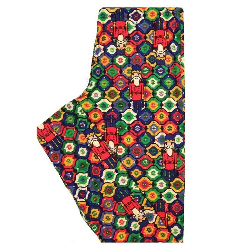 LuLaRoe Tween Christmas Nut Cracker Toy Soldier Geometric Leggings fits Adult Adult Sizes 00-0