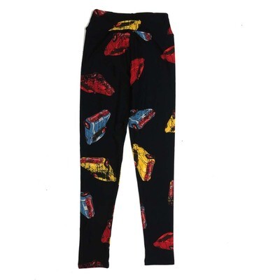 LuLaRoe Tween Classic Cars hot Rods Coupes Black Yellow Red Leggings fits Adult sizes 00-0 TWEEN-3392-ZO